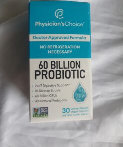 Physician's CHOICE Probiotics 60 Billion CFU - 10 Strains + Organic Prebiotics - Immune, Digestive & Gut Health - Supports Occasional Constipation, Diarrhea, Gas & Bloating - For Women & Men - 30ct 30 Count (Pack of 1) 37 61Lk62 uSBL