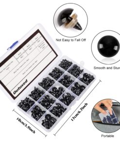 OUTUXED 520pcs Plastic Safety Eyes and Noses with Washers, Craft Doll Eyes, Black Safety Eyes for Amigurumi, Puppet, Plush Animal and Teddy Bear 28 61Lm7BbeL