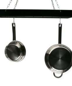 Fox Run Rectangular Hanging Pot Rack with Chains and 6 Hooks, 2 Inch, Black Iron Rectangular With Hooks 26 61LnpWnDP2L