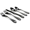 KNORK Titanium Coated 5 Piece Flatware Set, Matte Black 41 61LnqqL3SAL