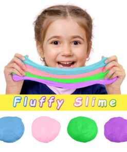 Fluffy Slime - Meland 6 OZ Jumbo Fluffy Floam Slime Stress Relief Toy Scented Sludge Toy for Kids and Adults, Super Soft and Non-sticky, ASTM Certified, 4 Colors 18 61LqSSdKx5L