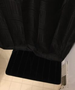 FINDNEW [Update Non-Slip Soft Microfiber Memory Foam Bath Mat,Toilet Bath Rug,with Increased Friction Bottom Washable Quickly Drying Bathroom mats (16" X 24", Black) 16"X 24" 30 61Ls4bVRsoL