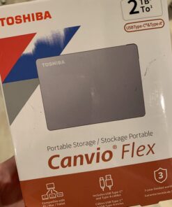Toshiba Canvio Flex 2TB Portable External Hard Drive USB-C USB 3.0, Silver for PC, Mac, & Tablet - HDTX120XSCAA USB-C & USB 3.0 35 61LuTrmS7ZL 1