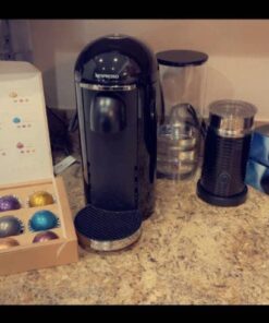 Nespresso VertuoPlus Deluxe Coffee and Espresso Machine by Breville with Milk Frother, 8 Ounces, Black Machine + Milk Frother 43 61Luk6OxbRL