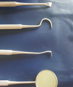 Dental Hygiene Kit - Calculus & Plaque Remover Dental Tool Set - Stainless Steel Tarter Scraper, Tooth Pick, and Mouth Mirror - Dentist Instrument Set for Teeth Cleaning (Blue) Blue 38 61Lwc6Wgv1L