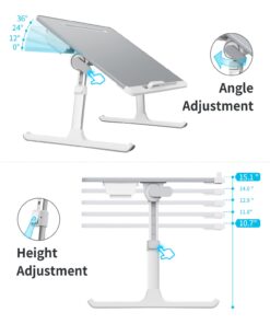 Laptop Bed Tray Desk, SAIJI Adjustable Stand for Bed, Foldable Table with Storage Drawer Eating, Working, Writing, Gaming, Drawing (Gray, X-Large) Gray 23.6 x 17.7 In 20 61LxWgTHQoL