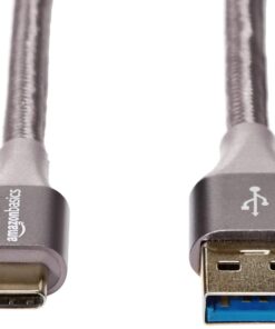 Amazon Basics USB-C to USB-A 3.1 Gen 1 Fast Charger Cable, Nylon Braided Cord, 5Gbps High-Speed, USB-IF Certified, for Apple iPhone 15, iPad, Samsung Galaxy, Tablets, Laptops, 10 Foot, Dark Gray 10 Feet Type-A 3.1 Dark Grey 9 61LzD5mjb9L