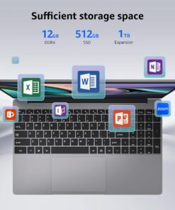 ApoloSign Windows Laptop, 12GB RAM, 512GB SSD(Expandable 1T) 15.6-inch Laptop Computer, 1080P FHD Display, Intel Jasper Lake N5095, Up to 2.8GHz Slim Computer with 2.4G/5G WiFi, 2 Speakers-Gray Silver 9 61M4g10vWmL
