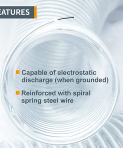 POWERTEC 70143 4" x 20' PVC Dust Collection Hose for Dust Collector for Woodworking and Shop Vacuum, 4 Inch Dust Collector Hose for Dust Collection Fittings, Clear 4" x 20' 19 61M5tA8zuTS