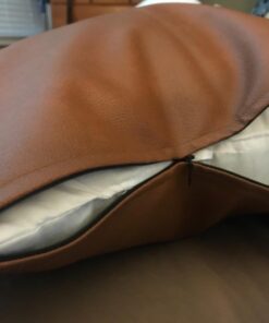 Woven Nook - Modern & Luxurious 18" x 18" Decorative Leather Throw Pillow Covers - Durable Quality & Machine Washable - 100% Polyester Faux Leather - Amaro Design - 4 Pack 18 x 18-Inch Amaro - Black, White, Tan, Grey, Brown, Neutral 36 61M6t3CQRbL 3