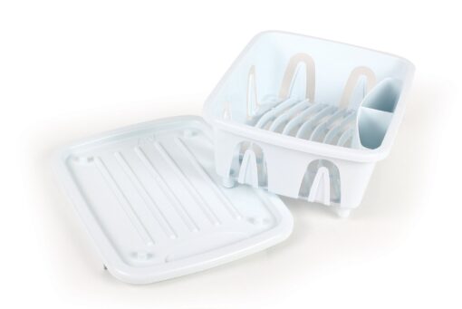 Camco 43511 Mini Dish Drainer, White, EA Dish Rack and Tray