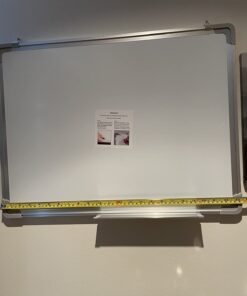 Whiteboard Set - Dry Erase Board 24 x 18" with 1 Magnetic Dry Eraser, 4 Dry Wipe Markers and 4 Magnets - Small White Hanging Message Scoreboard for Home Office School (24x18" Landscape) 24x18" Landscape 35 61M7uTZfVL