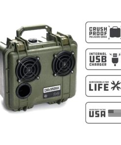 DemerBox DB2: Waterproof, Portable, and Rugged Outdoor Bluetooth Speakers. Loud Sound, 40+ hr Battery Life, Dry Box + USB Charging (Pesaro Green) Pesaro Green 20 61MA3mxRy6L