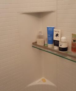 Organize It All Wall Mounting Glass Shelf with Nickle Finish and Rail 32 61MA7k3WzYL