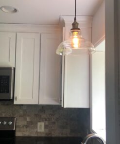 CLAXY Ecopower Industrial Edison Vintage Style 1-Light Pendant Glass Hanging Light Antique Bronze 40 61MC0wuxLZL