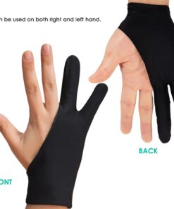 SENHAI Digital Artist Gloves for Graphic Tablet Pen Display, 3 Pack Free Size 2 Finger Gloves for Drawing Painting - Sapphire Blue, Pink, Black 3 colors - Sapphire Blue, Pink, Black 22 61MCnFk3mL