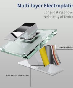 BWE Waterfall Bathroom Faucet Chrome Glass Spout Bathtub Sink Faucets with Supply Lines Single Handle Single Hole Modern Lavatory Vanity Bath Mixer Tap 29 61MEAG8nL8L