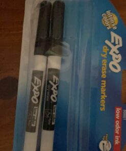 EXPO Low Odor Dry Erase Markers, Fine Tip, Black, 4 Count 4 Count Black 37 61MGet8uD7L
