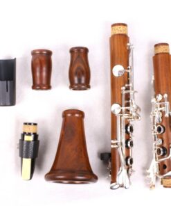 Yinfente Intermediate B-Flat Clarinet Rosewood wood Body Silver Plate Bb Key 17 key Case + Reeds + Pads 13 61MGmaYJigL
