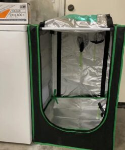 Green Hut 2x2 Grow Tent, 24"x24"x36" 600D Mylar Hydroponic Growing Tents for Plants Inside Reflective Grow Tent Growing Room Hydroponic System 24"X24"X36" 33 61MII 0BlL