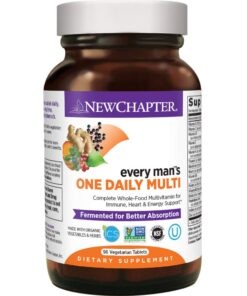 New Chapter Men's Multivitamin for Immune, Stress, Heart + Energy Support with Fermented Nutrients - Every Man's One Daily, Made with Organic Vegetables & Herbs, Non-GMO, Gluten Free - 96 ct 96 Count (Pack of 1) 24 61MIov9mx4L