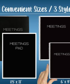 BookFactory Meeting Notebook/Meeting Book for Work- Black 120 Pages (Ruled Format), 8.5in x 11in, Wire-O Bound (MTG-120-7CW-A-(Meetings-K)-MX) 8.5" x 11" 18 61MJ7FrGqgL