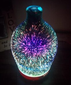 Porseme 280ml Essential Oil Diffuser 3D Glass Aromatherapy Ultrasonic Humidifier - Auto Shut-Off, Timer Setting, BPA Free for Home Hotel Yoga Leisure SPA Gift H1-280ml Vase 31 61MJoM5 5ML