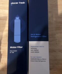 GLACIER FRESH DA29-00020B Refrigerator Water Filter Compatible with Samsung DA29-00020A/B, DA29-00020B-1, HAF-CIN/EXP, 46-9101, RF4267HARS For French Door Fridge Kitchen (3 PACK) Standard 3 Count (Pack of 1) 32 61MKA8OdabL