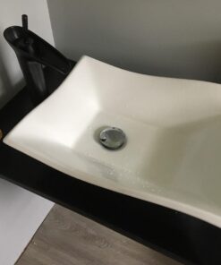 Bathroom White Ceramic Porcelain Vessel Vanity Sink 7459 +FREE Pop Up Drain White -7459 26 61MKAIyEmcL