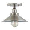 Linea di Liara Andante Brushed Nickel Flush Mount Ceiling Light Fixture Farmhouse Rustic Flush Light Kitchen Lighting Bedroom Bathroom Hallway Light Fixtures Industrial Semi Flush Mount Lighting Fixture Only