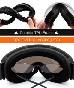 JULI Ski Goggles,Winter Snow Sports Snowboard Goggles with Anti-Fog Lens BNC A1-black / Silver 24 61MO UOsslL