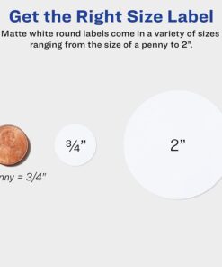Avery Printable Round Labels with Sure Feed, 2" Diameter, Matte White, 300 Customizable Labels (22877), 8.5" x 11" 18 61MU9UMja3L