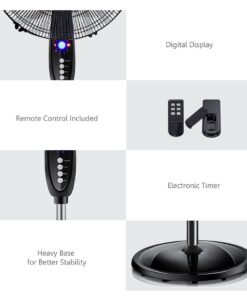 COSTWAY Pedestal Fan, Black-Double 3 Blades 20 61MVhlUDdDL