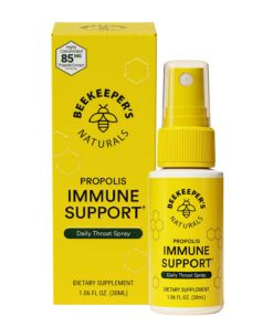 Propolis Throat Spray by Beekeeper's Naturals - 95% Bee Propolis Extract, Natural Immune Support & Sore Throat Relief - Antioxidants, Keto, Paleo, Gluten-Free (1.06 oz)(Pack of 1) Adult Propolis 1 Pack 1.06 Fl Oz (Pack of 1) 20 61MWd7q6K5L