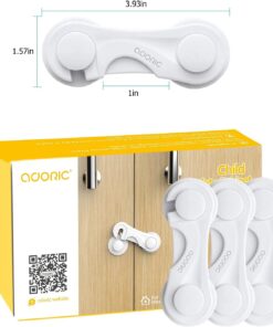 Cabinet Locks - Adoric Life Child Safety Locks 4 Pack - Baby Safety Cabinet Locks - Baby Proofing Cabinet Kitchen System with Strong Adhesive Tape White-4pc 27 61MX4Vc8jS