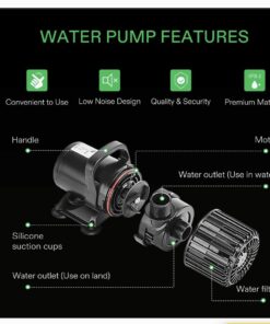 VIVOSUN 2700 GPH Submersible Water Pump, 120W Pond Pump, Ultra Quiet Aquarium Pump with 15FT. Lift Height for Pond Waterfall, Fish Tank, Statuary, or Hydroponics 21 61MXAGy7v9L