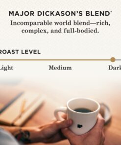 Peet's Coffee, Dark Roast K-Cup Pods for Keurig Brewers - Major Dickason's Blend 32 Count (1 Box of 32 K-Cup Pods) Major Dickason's - 32 K-Cups 32 Count (Pack of 1) 16 61MXFhyI2L