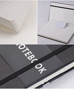 2 Pack Classic Ruled Notebooks/Journals - Premium Thick Paper Faux Leather Writing Notebook, Black, Hard Cover, Large, Lined (5.4 x 8.3) 36 61MY5XsQlnL