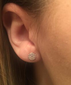 PAVOI 14K Gold Plated Sterling Silver Post Stud Earrings for Women | Pave CZ Mini Disc | Gold Earrings for Women Rose Gold 35 61MYdOj10UL