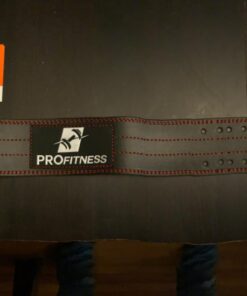 Weight Lifting Belt (5mm Thick) - Leather Weight Lifting Belt for Women & Men - Functional Workout Belt - Gym Belt for Weightlifting, Powerlifting, Squat & Deadlift - Adjustable Weightlifting Belt Black/Red Medium 57 61MZzVvt4jL