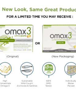 Omax3 Natural Omega 3 Fish Oil Pills 1500 MG EPA DHA - Omega3 Fatty Acid Muscle & Joint Support Supplements - Gluten Free, Wild Caught, Non GMO, 30-Day Supply Blister Packed (1 Box) 60 Count (Pack of 1) 15 61MaryC16SL