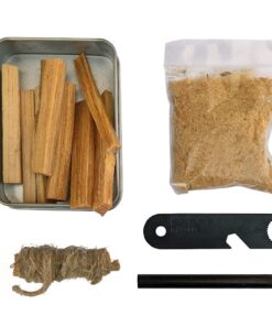 Alternative view of Fatwood 100% Natural Firestarter Sticks Hand Cut in The USA Ferro Rod Ferrocerium Flint Jute Fatwood Chips Striker Tin Container Survival Emergencies Camping Steve Kaeser Since 1989