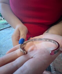 M MOOHAM Graduation Gifts for Her Him 2023, Inspirational Graduation Bracelets Class Of 2023 High School College Graduation Gifts for Her with Graduation Box " With Box -She Believed She Could So She Did 24 61MdX94JBOL