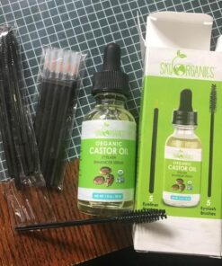 Sky Organics Organic Castor Oil Eyelash Serum for Lashes & Brows, 100% Pure & Cold-Pressed USDA Certified Organic to Strengthen, Moisturize & Condition, 1 fl. Oz 48 61MeiJ0j0kL