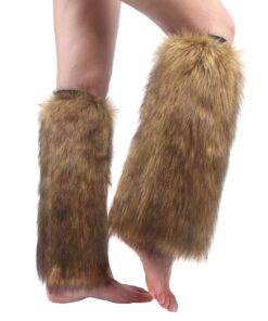 Faux Fur Leg Warmer,Warm Fuzzy Leg Warmer Boot Cuff Cover for Party Costumes A 14 61Mfart0eUL