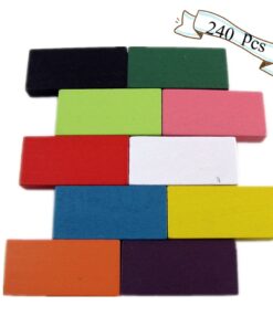 BlueSnail 10 Colors Authentic Standard Basswood Wooden Domino Blocks Set, Kids Educational Racing Toy Tile Games(240 pcs) 12 61Mje731UfL