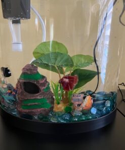 Tetra ColorFusion Starter aquarium Kit 3 Gallons, Half-Moon Shape, With Bubbler And Color-Changing Light Disc 47 61MnbNBxRfL