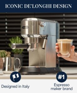 De'Longhi Dedica EC680M, Espresso Machine, Coffee and Cappucino Maker with Milk Frother, Metal / Stainless, Compact Design 6 in Wide, Fit Mug Up to 5 in 19 61MpfvFkuYL