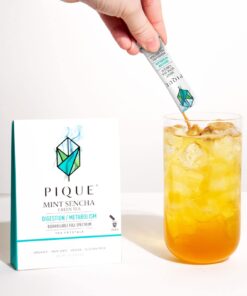 Pique Organic Mint Green Tea Crystals - Support Healthy Digestion, Immunity and Energy. Caffeinated Green Tea with Spearmint - 14 Single Serve Sticks (Pack of 1) 14 Count (Pack of 1) 14 61MqPJd2U3L