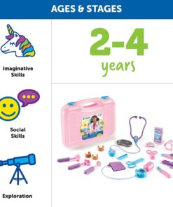 Learning Resources Pretend and Play Doctor Kit - 19 Piece Set, Ages 3+ Doctor Kit for Kids, Pink Doctor Costume, Toy Medical Kit, Toddler Social Emotional Learning Toys Doctor Kit - Pink 16 61MqqqSuz1L